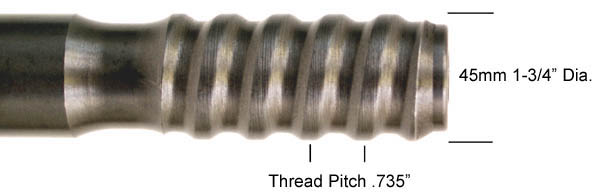 Ext Rod - T45 Male All Thread - 72"